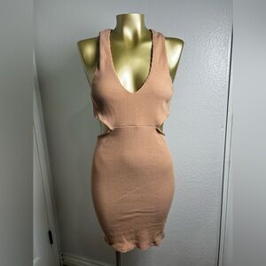 Free People Ribbed Beige Dress L